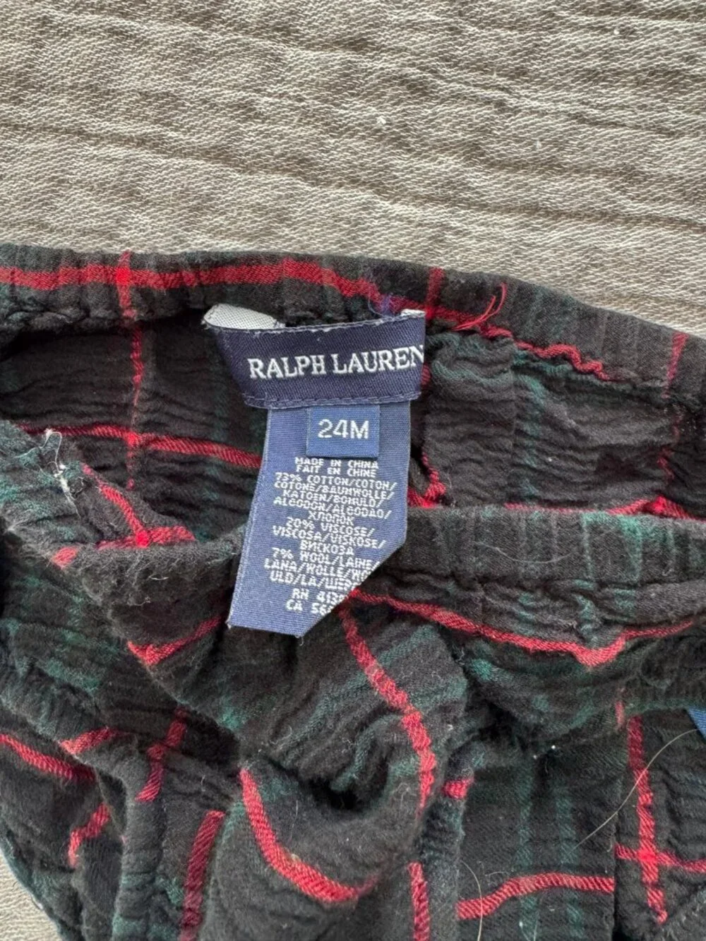 Ralph Lauren Tartan Plaid Dress 24M Bloomers Green Red